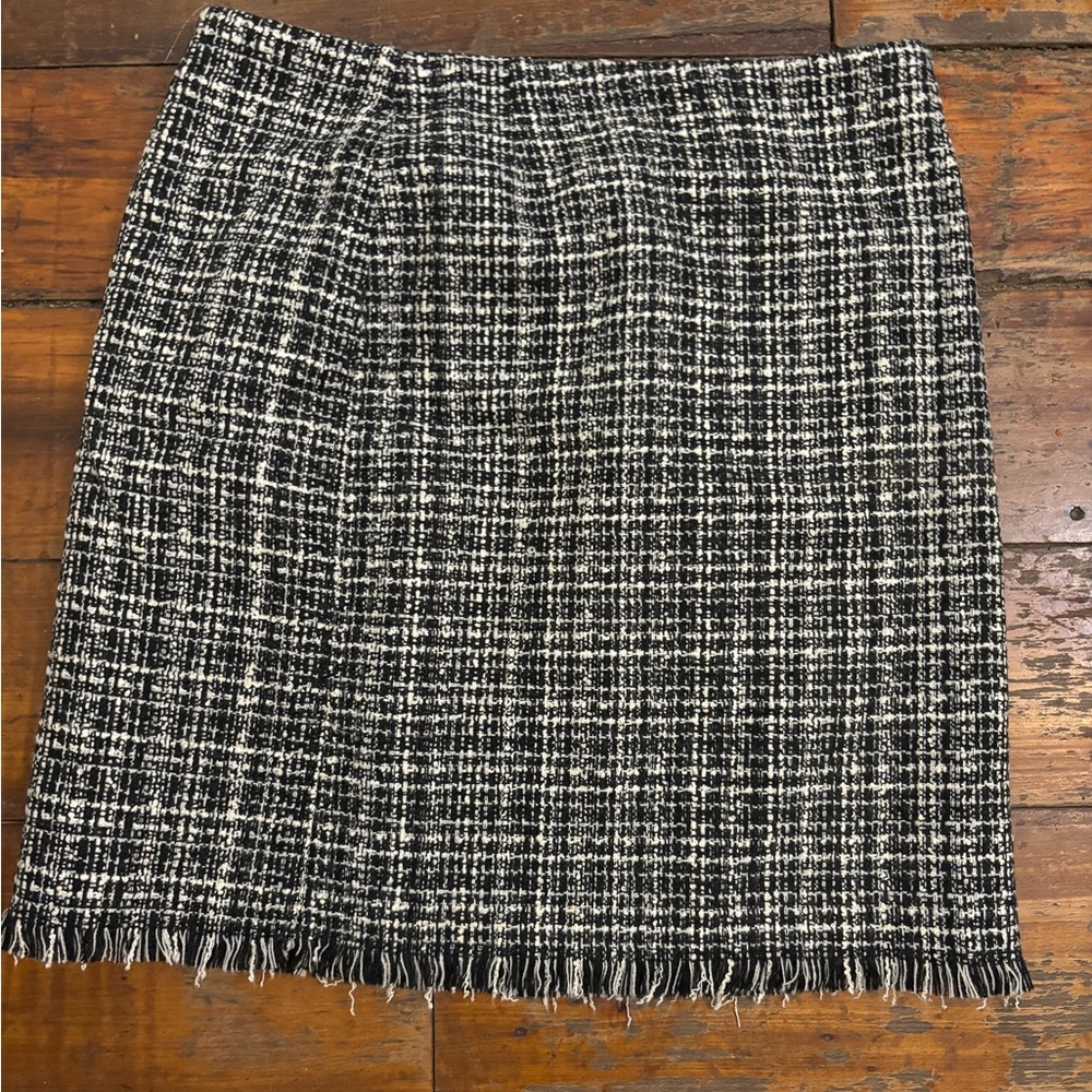 New York & Company Black and White Tweed Pencil Skirt
